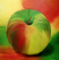 Apfel gemalt in Acryl